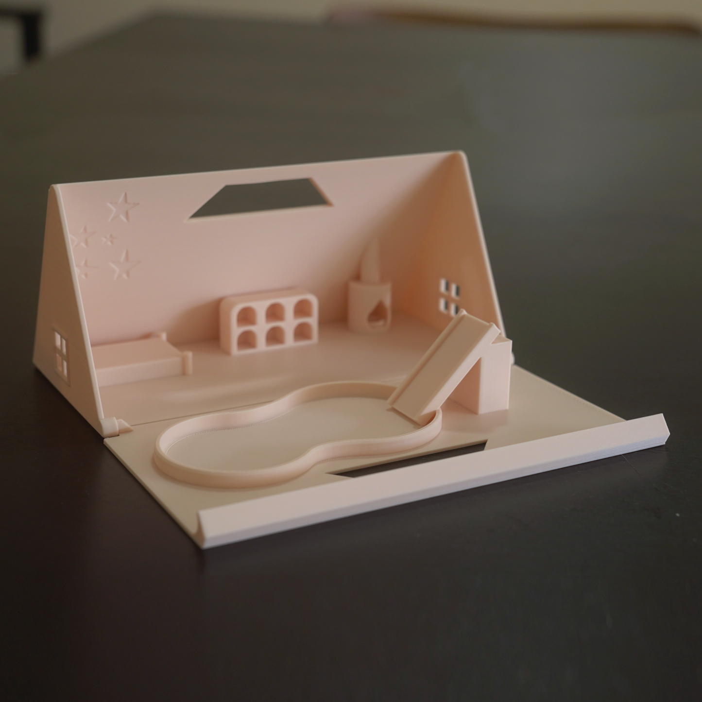 A-Frame Dollhouse, Fold-n-Go A Frame Doll house, Dollcabin, Minimal Dollhouse with furniture, Playhouse