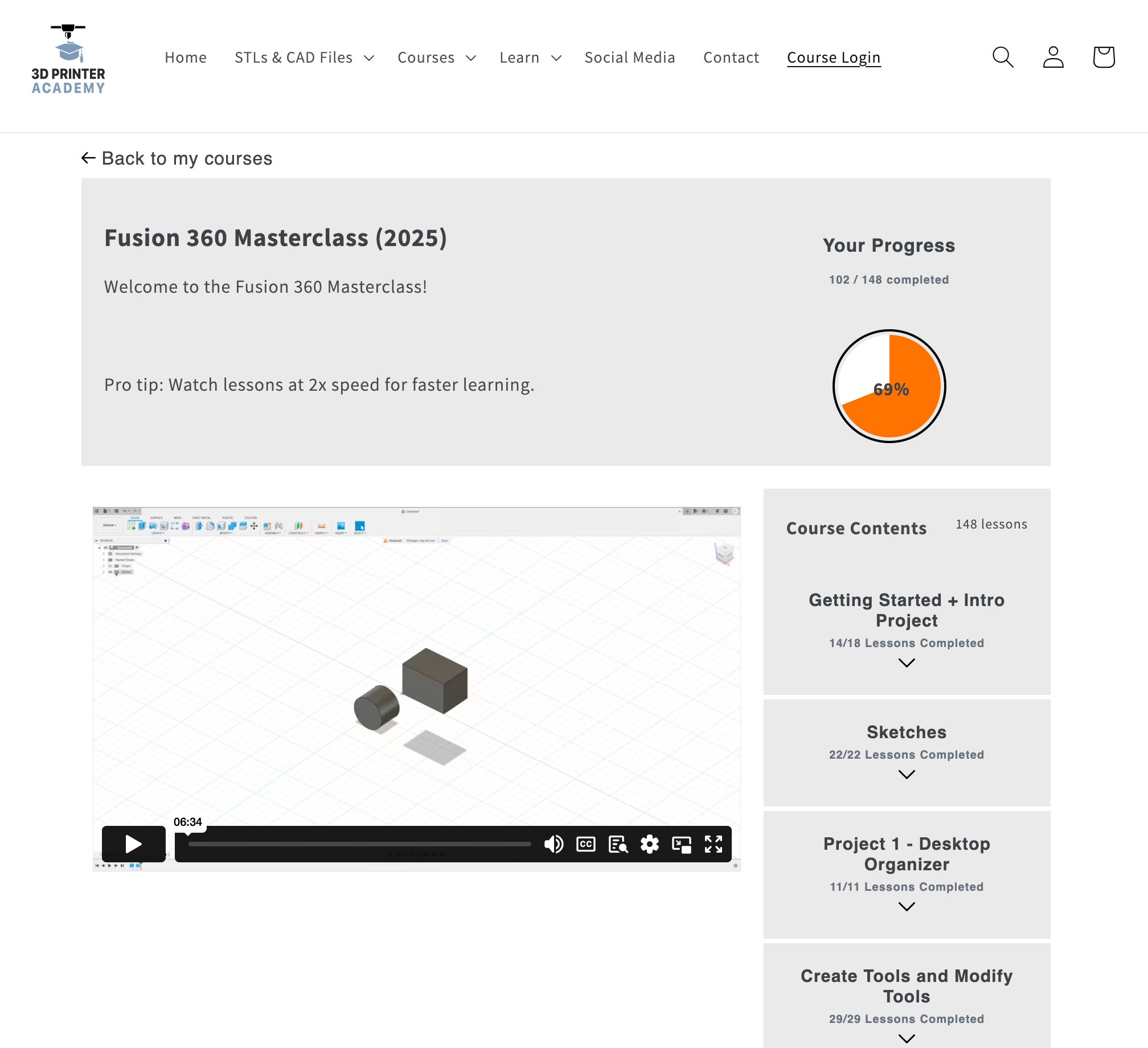 Fusion Course Autodesk Fusion Masterclass (2026) – 3D Printer Academy