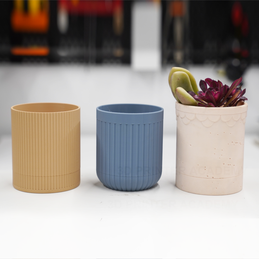 3D Printable Planters with Quick-Click Drip Tray