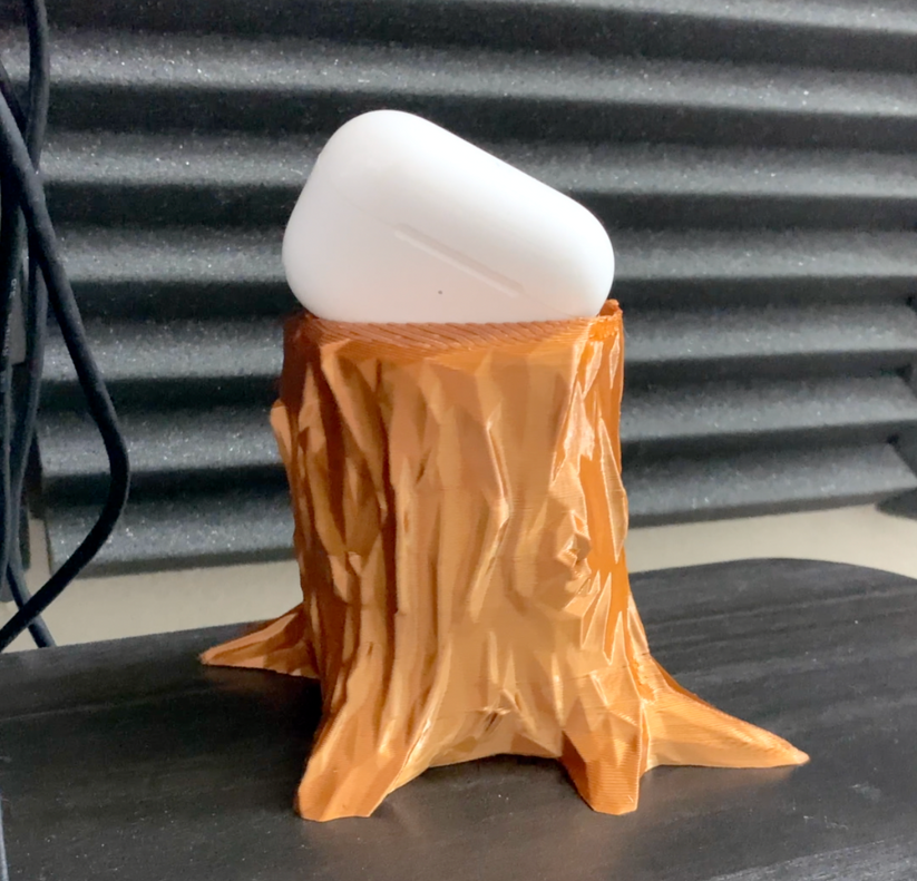 Low Poly Tree Stump AirPod Holder 3D Printer Academy